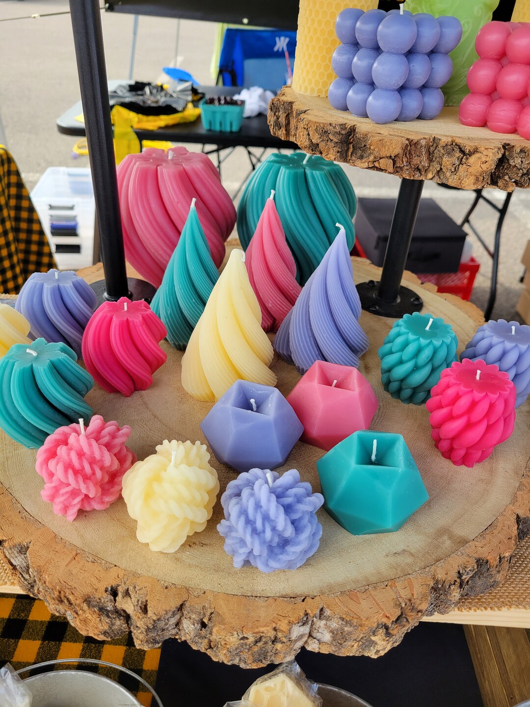 Beeswax Candles Bubble Candles Unique Candles Pastel Candles Etsy