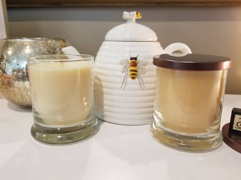 Beeswax Container Candles 100 Pure Beeswax Glass Jar Etsy