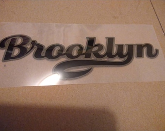 Paquete de 5 pegatinas de transferencia de calor con el logotipo de Brooklyn de plastisol personalizado, tinta negra