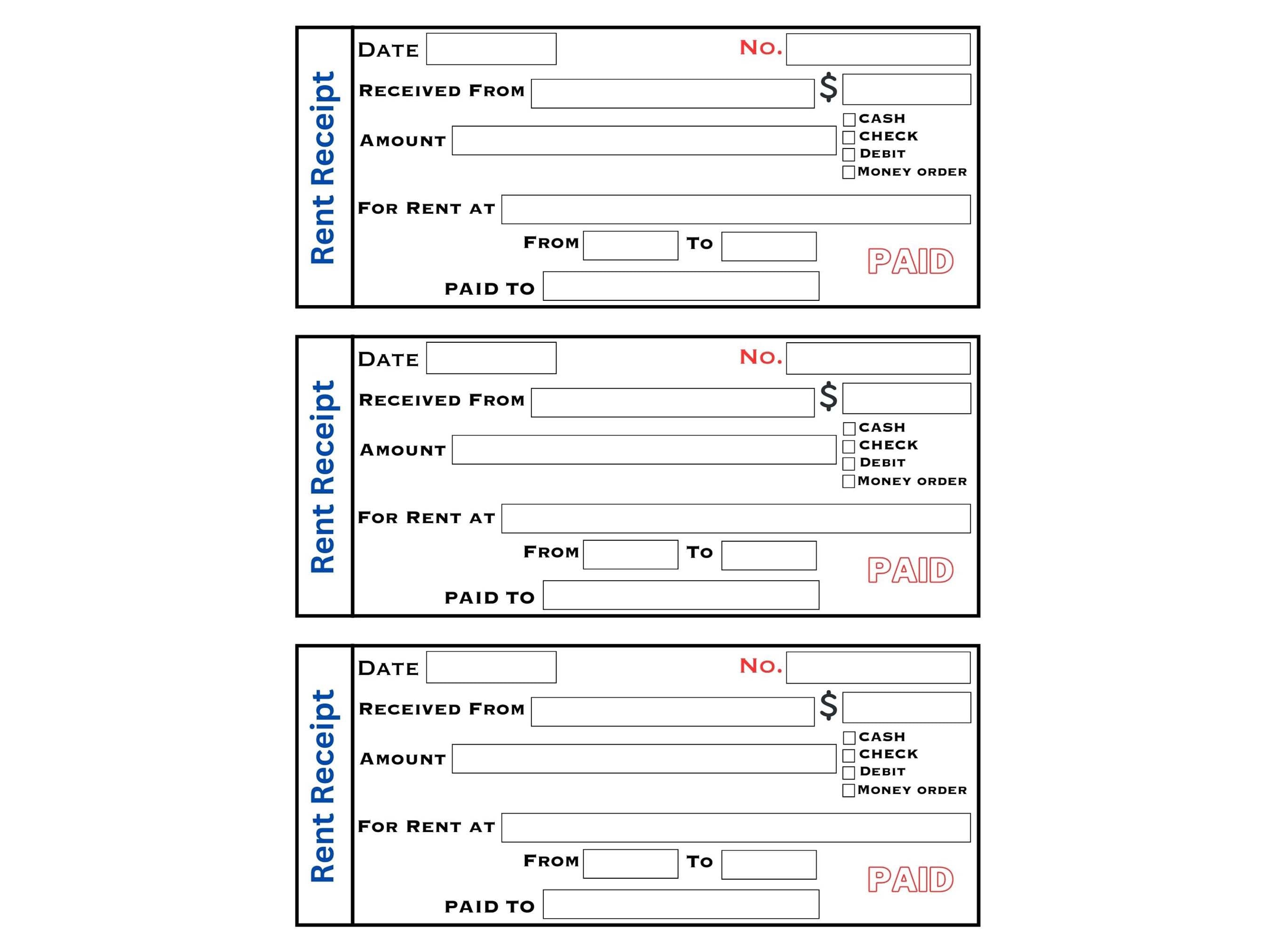 Example Rent Coupon Printable and Fill-able Rent Receipts Templates - Etsy