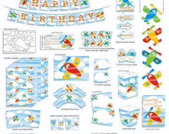 Airplane BIRTHDAY Party Printable Package & Invitation - Etsy