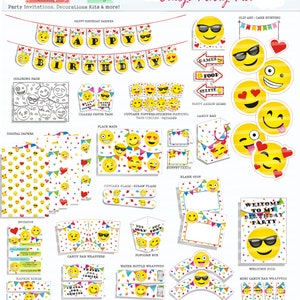 Emoji Themed Party Kit, Emoji Party Printable Package, Emoji Party ...