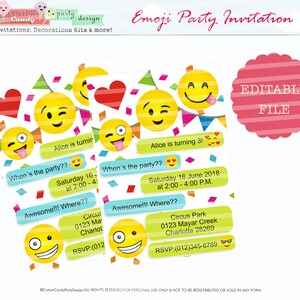 Emoji Themed Party Kit, Emoji Party Printable Package, Emoji Party ...