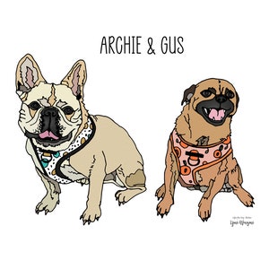 Pet Portrait. Custom Dog Illustration. Animal lover gift. Pet portrait from photo. Digital Custom pet portrait.