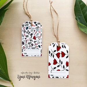 Christmas Gift Tag, Printable, Instant Download, hand drawn illustrations, Digital file,