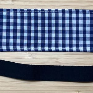 Adult PD Belt—Navy Gingham