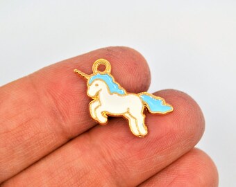SC1426 BULK 40 Unicorn Charms Antique Silver Tone 2 Sided Just Beautiful