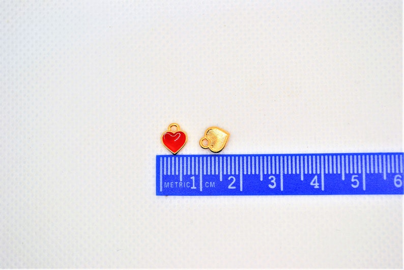 Heart Charm Bulk TINY Heart Charm RED heart charms Bulk Heart Charms For Earring Heart Charms For Bracelet Little Girl/'s Heart Charm
