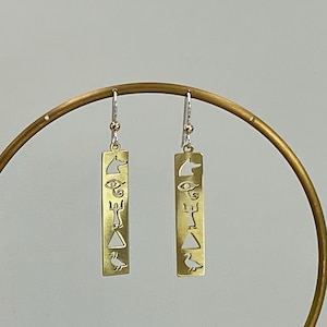 Exquisite Egyptian Symbol Earrings -- Sterling Silver or Gold Filled Earring Hooks