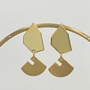 Irregular Hexagon Abstract Fan Earrings