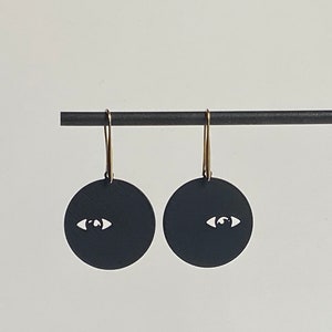 Unique Black Earrings -- Gold or Black Earring Hooks + Bonus Studs