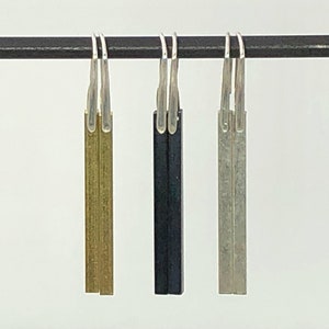 Long Bar Minimalist Sterling Silver Earrings ** 3 Lengths & Free Bonus Pair **