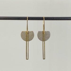 Delicate Silver Gold Geometric Earrings ** plus Free Bonus Pairing Studs **