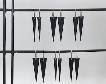 Black Triangle Earrings ** with Free Bonus Studs