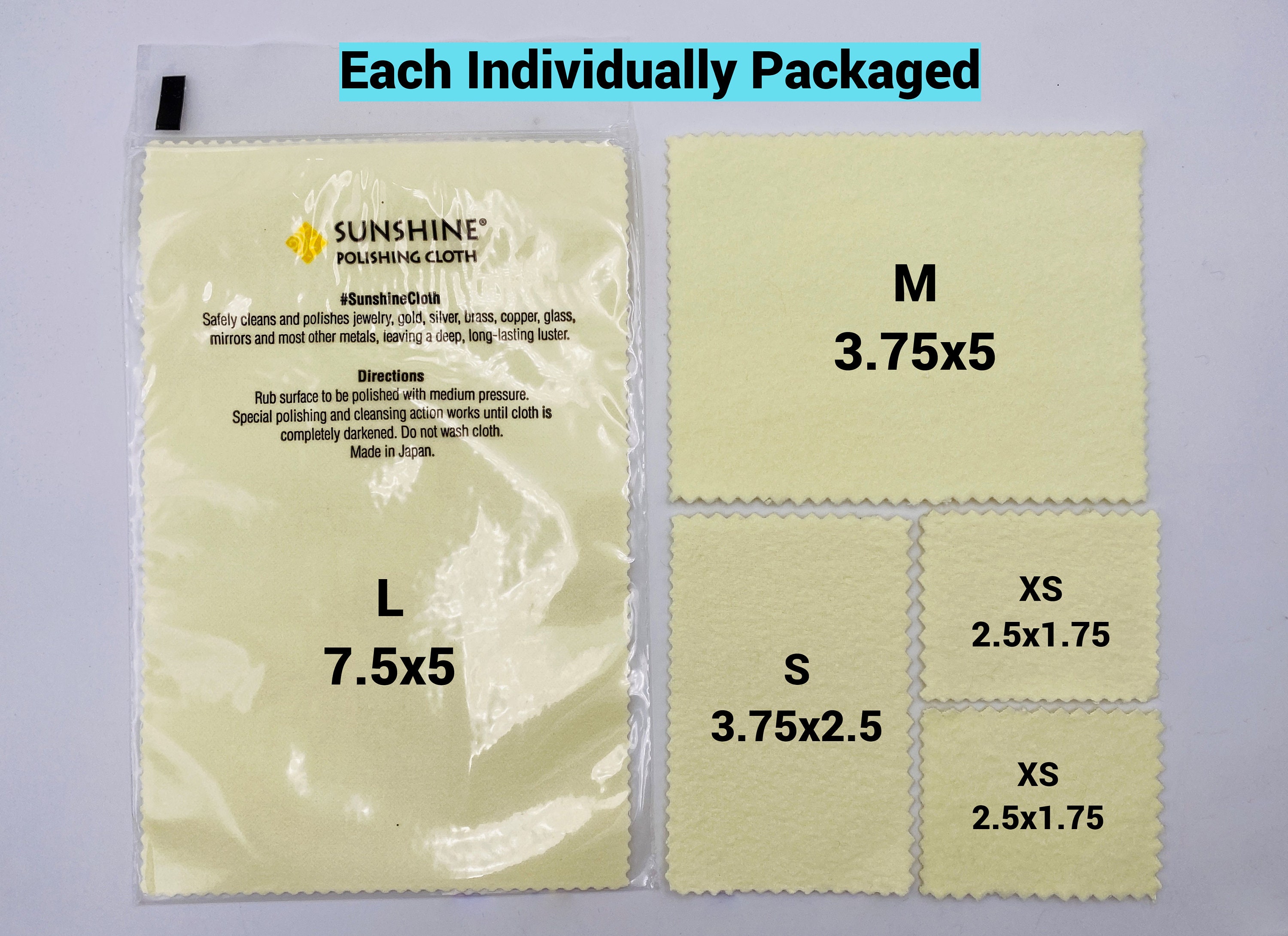 Polishing cloth, Sunshine®, light yellow, 7-3/4 x 5-inch rectangle