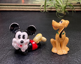 Vintage Walt Disney Ceramic Figurine, Mickey Mouse or Pluto, Made in Japan