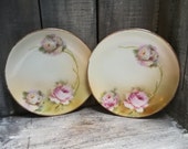 Carl Schlegelmilch C.S. Prussia, Hand Painted Rose and Gold Decorative Plate Set, c. 1880 39 s - 1910 39 s