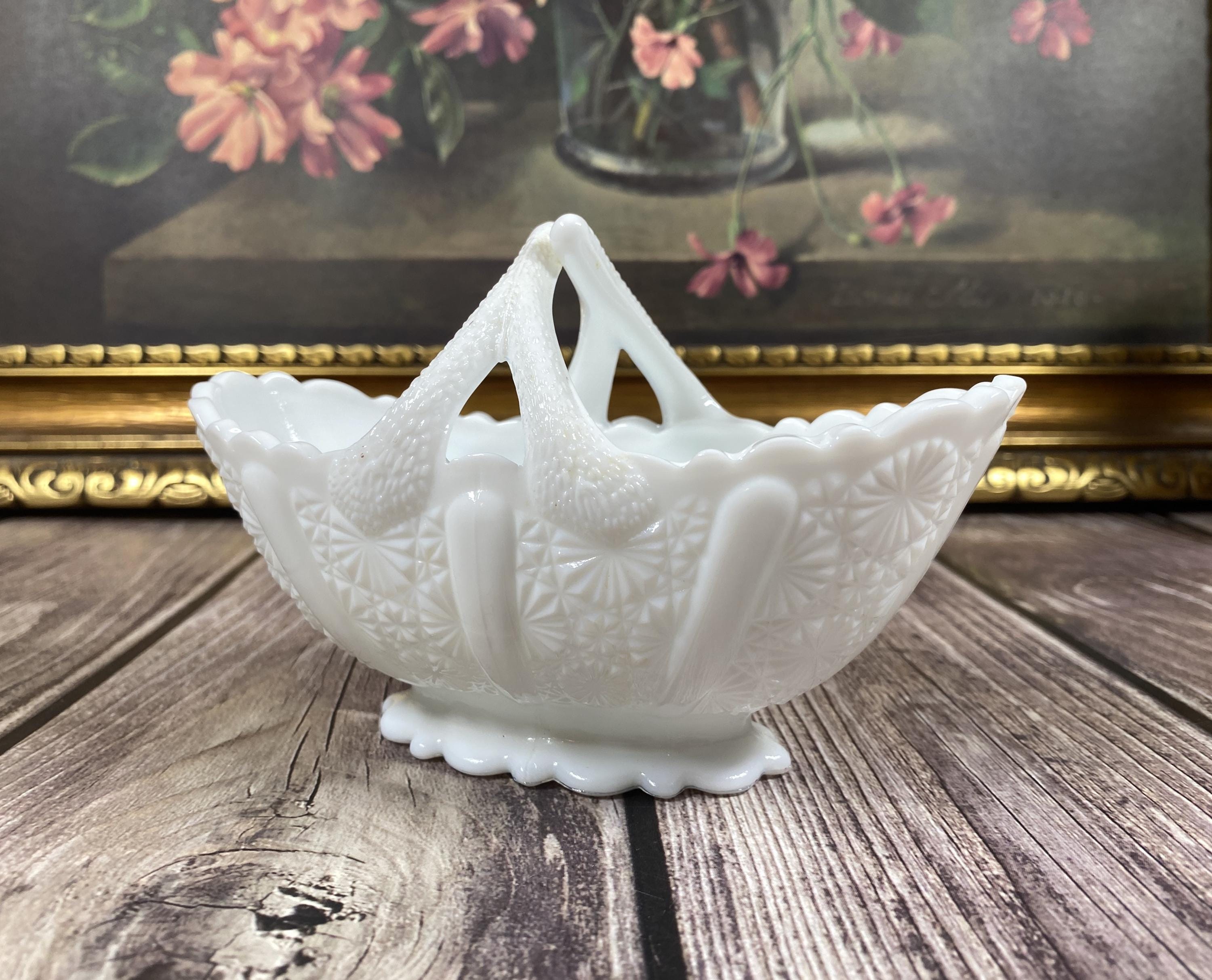 Vintage Milk Glass Basket - Etsy - Page 9