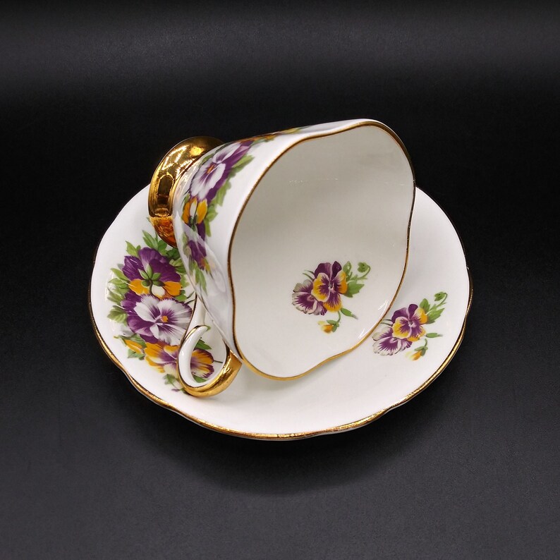 Clarence Bone China England Vintage Teacup and Saucer With Etsy