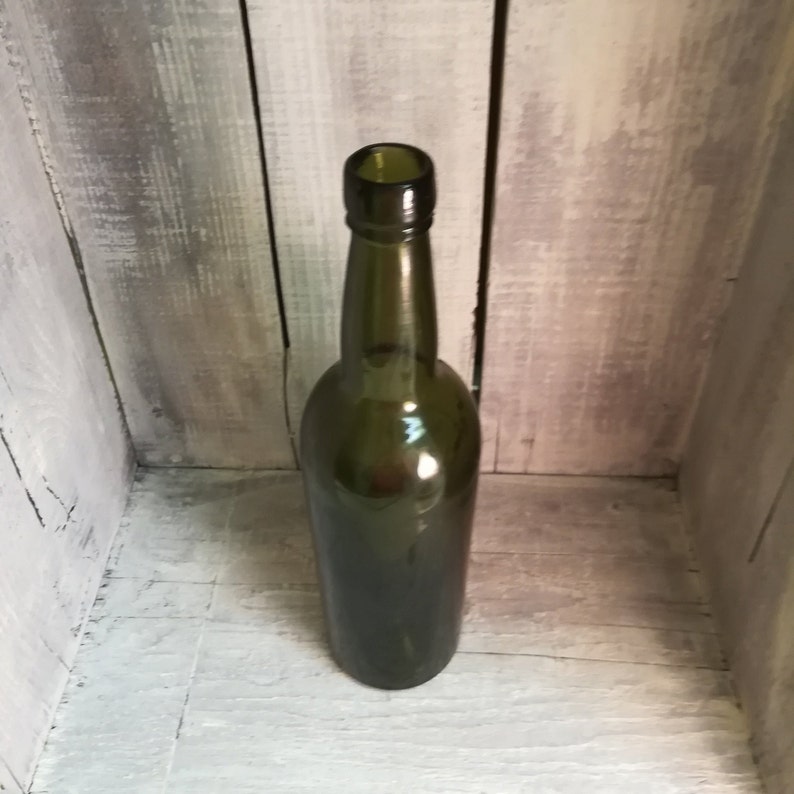 Vintage/Antique Dark Green Liquor Bottle with Concave Bottom Etsy