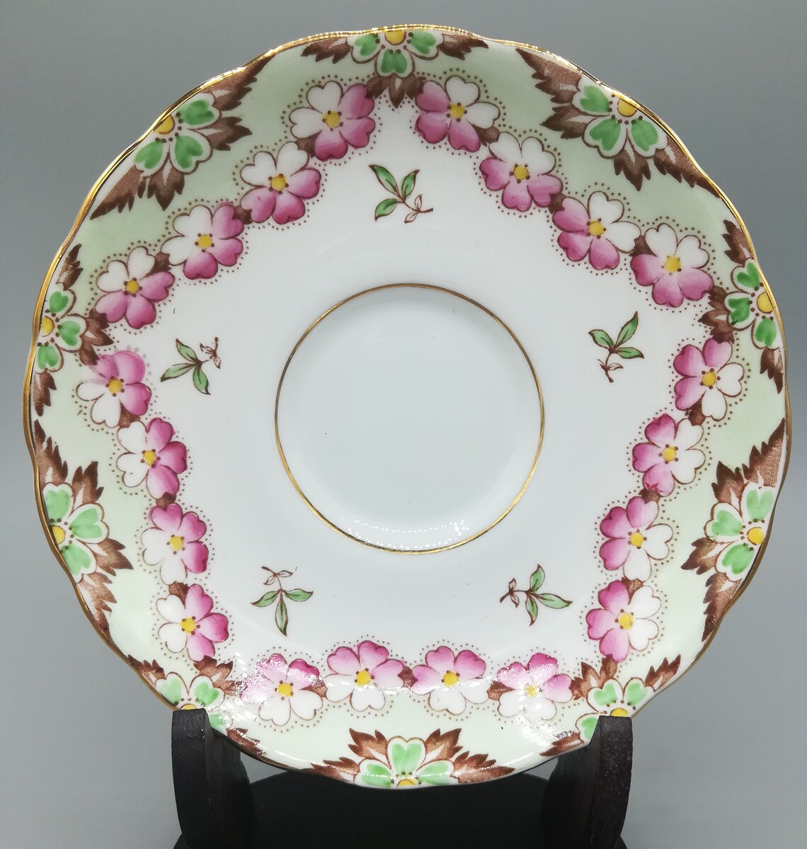 Vintage Tuscan Fine English Bone China Delicate Pink and Mint Etsy