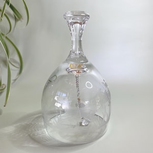 Hand Cut Leaded Crystal Bell Etched Deer Design, Made in Germany, Beautiful Sound, c. 1980's