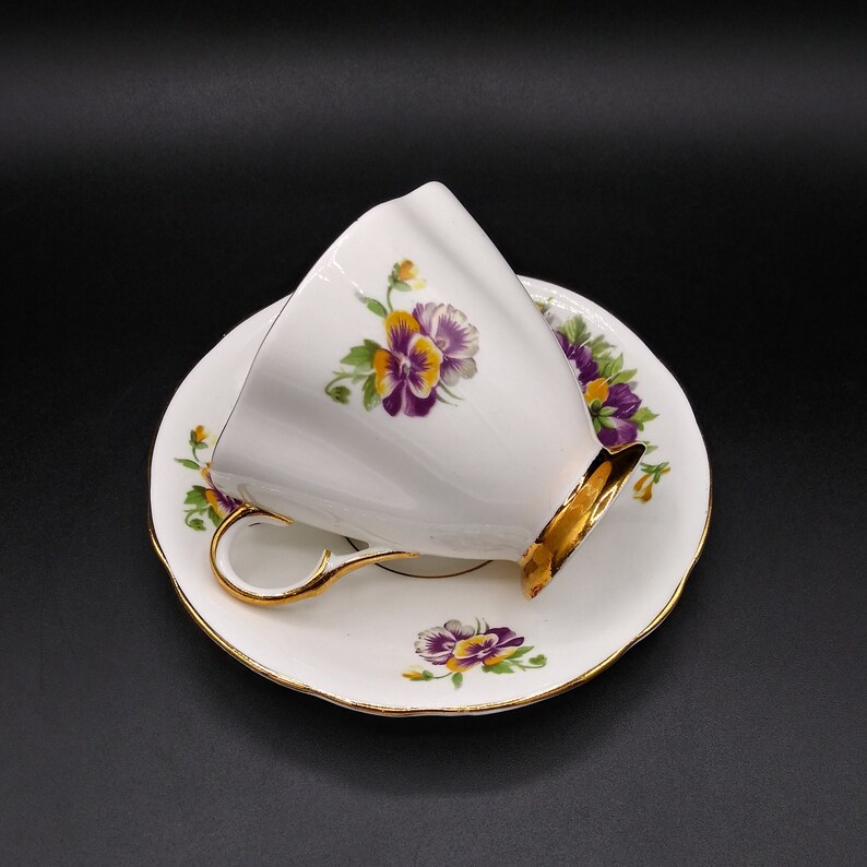 Clarence Bone China England Vintage Teacup and Saucer With Etsy