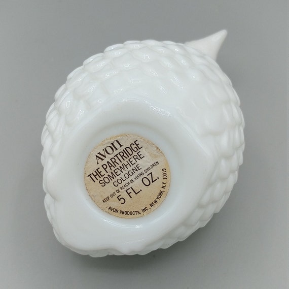 Vintage AVON Milk Glass Partridge Perfume Bottle,… - image 9
