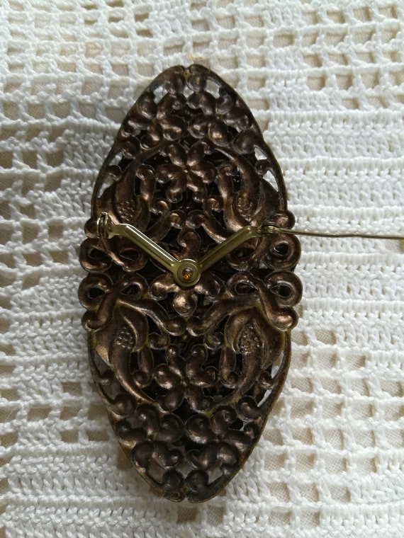 Large Antique Victorian/Edwardian Filigree Metal … - image 8