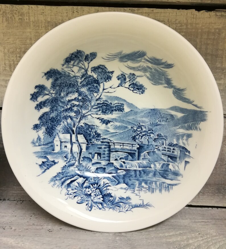 Enoch Wedgwood Countryside Blue Dinnerware Coupe Cereal Bowls Etsy