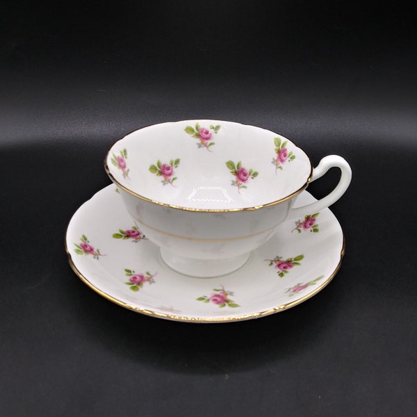 Fine Royal Grafton English Bone China, "Tea Rose" -  Rose Chintz Vintage Teacup and Saucer, c. 1950 - 1959