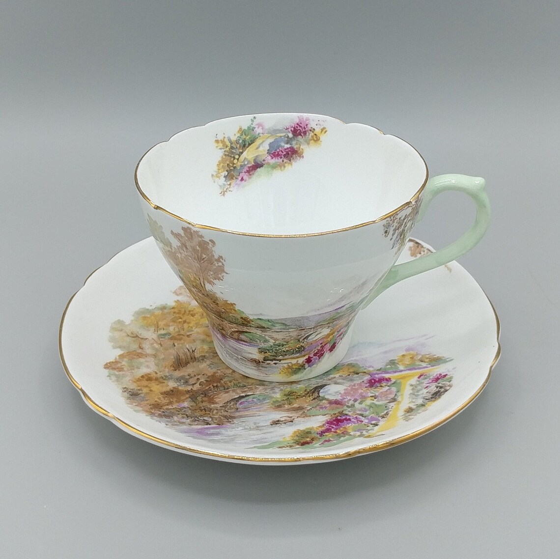 Shelley Fine Bone China England Heather Vintage Etsy