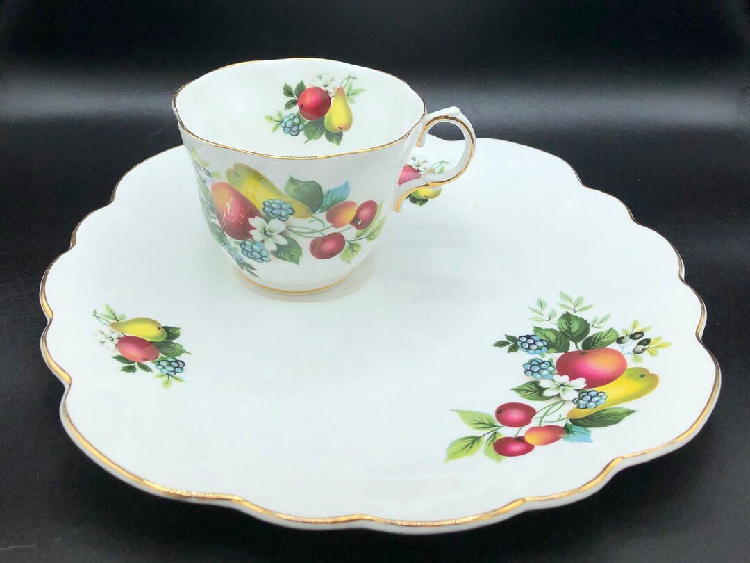 Set of Four 4 Vintage Snack Sets by Rosina Fine English Bone Etsy