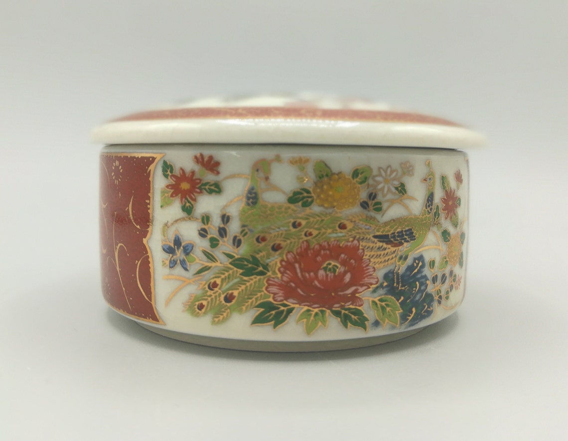 Vintage Satsuma Porcelain Trinket Box Satsuma Music Box Made Etsy