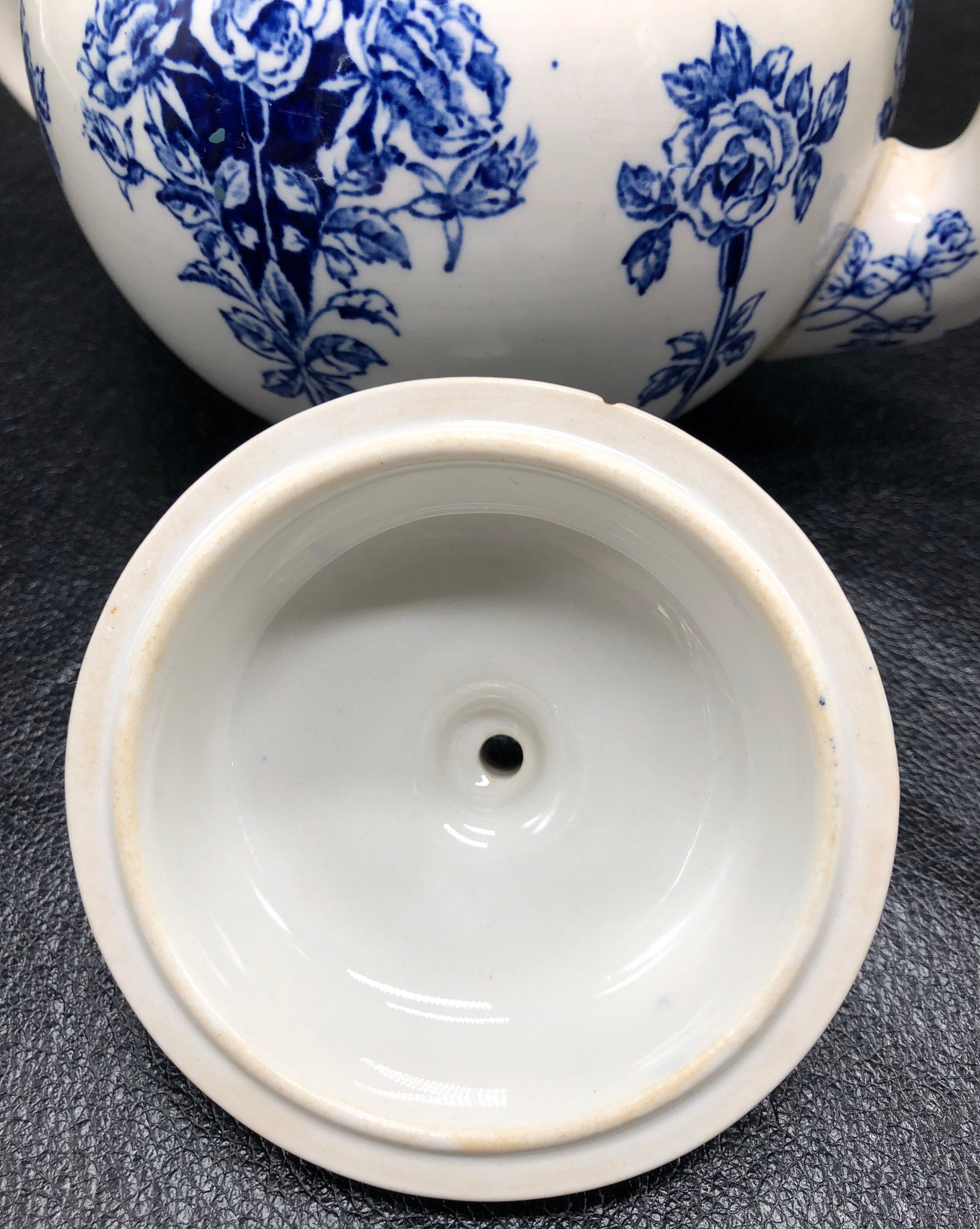 Vintage/antique Buffalo China, Argyle Pattern Blue and White