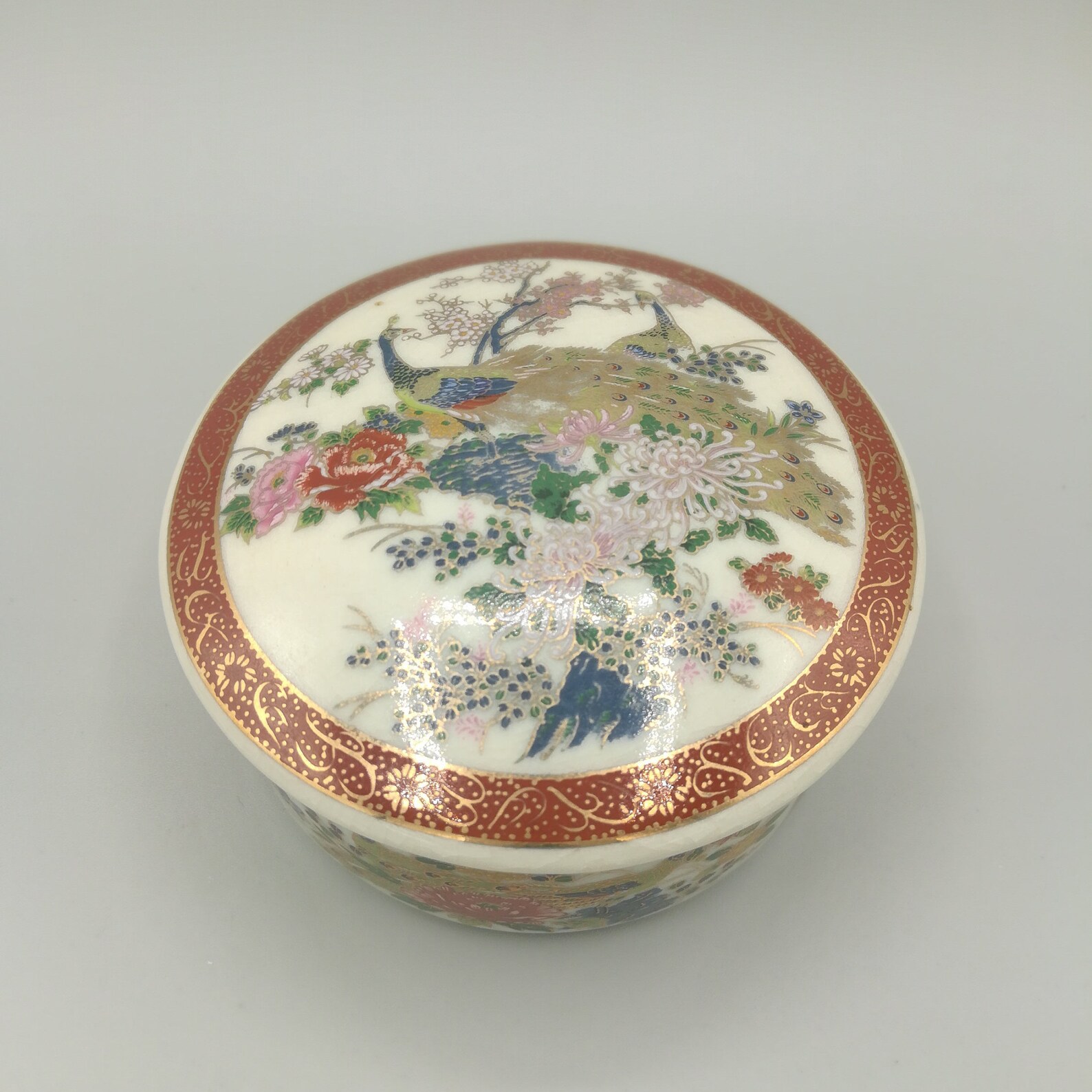 Vintage Satsuma Porcelain Trinket Box Satsuma Music Box Made Etsy