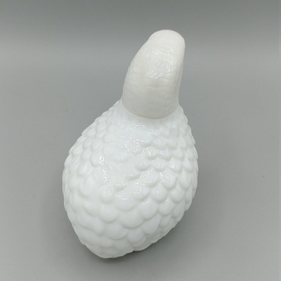 Vintage AVON Milk Glass Partridge Perfume Bottle,… - image 2