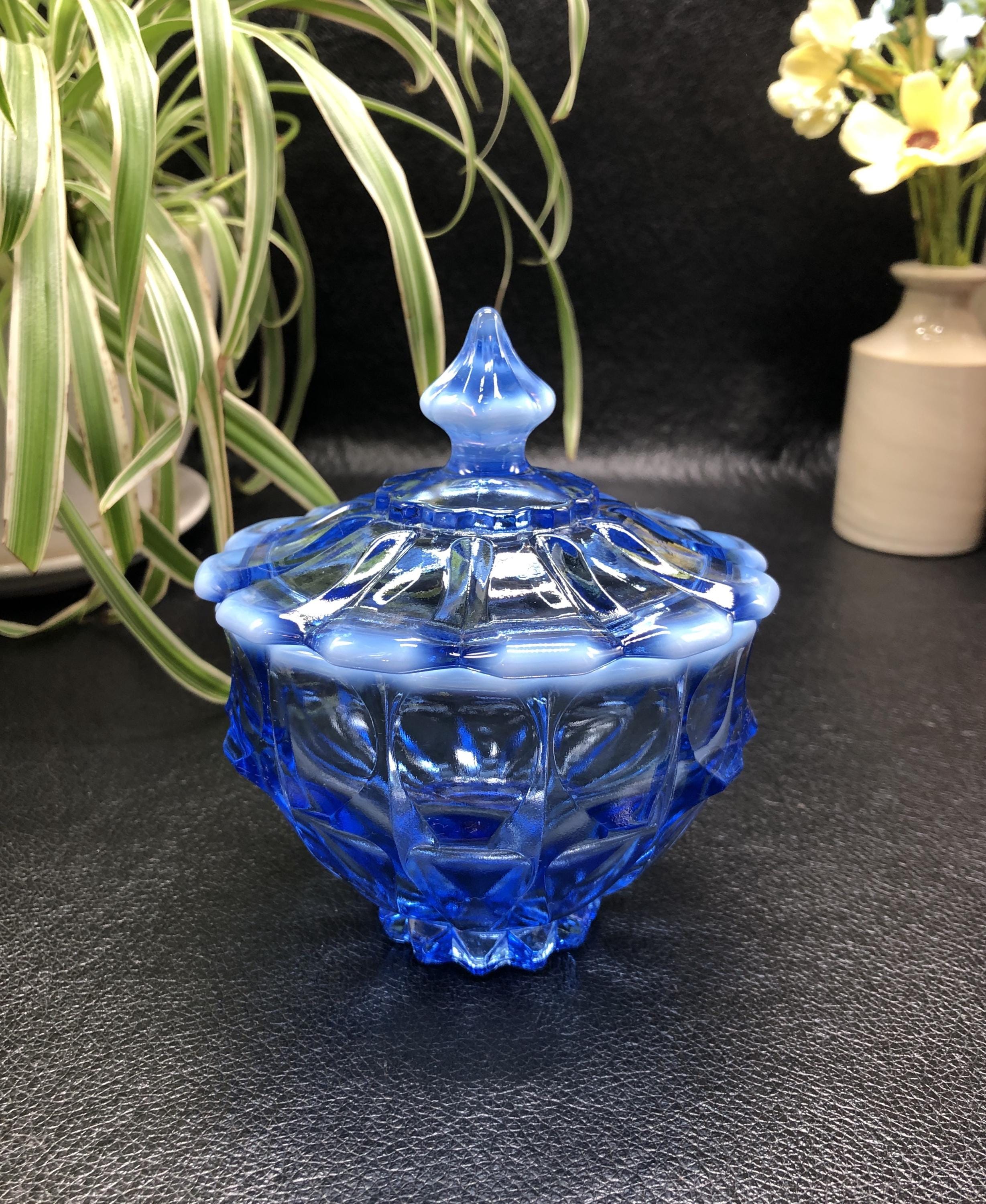 Fenton Blue Candy Dish S - Etsy