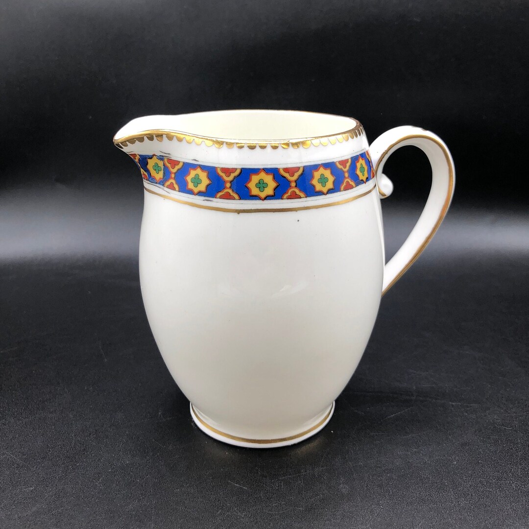 Bone Inlay Rice Pitcher Primitive Vintage English Bone China Milk/cream Pitcher by Radford,