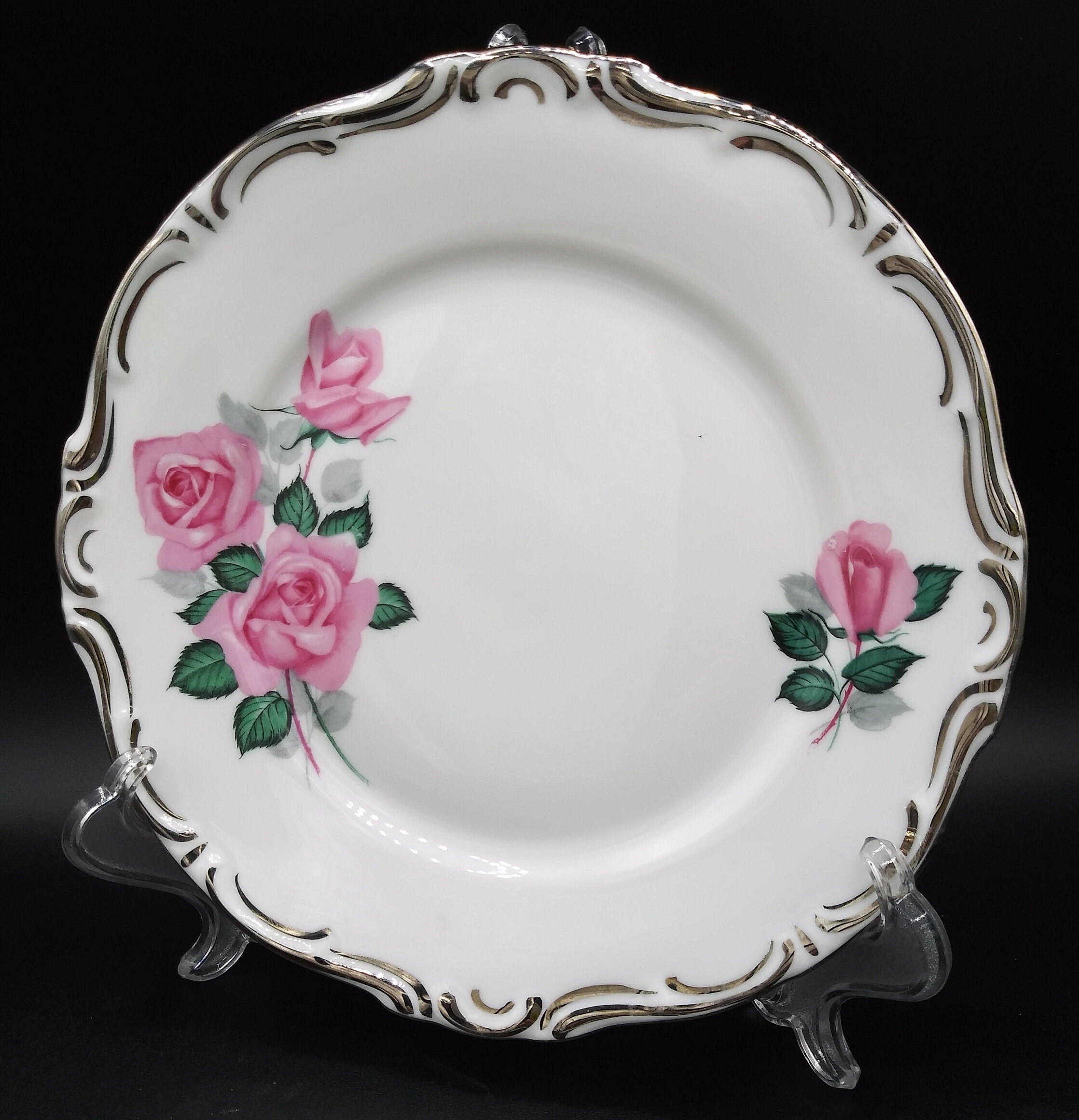 Vintage Dresden Pink Rose Tea Cup Set: Hertel Jacob Bavaria, 1950s ...