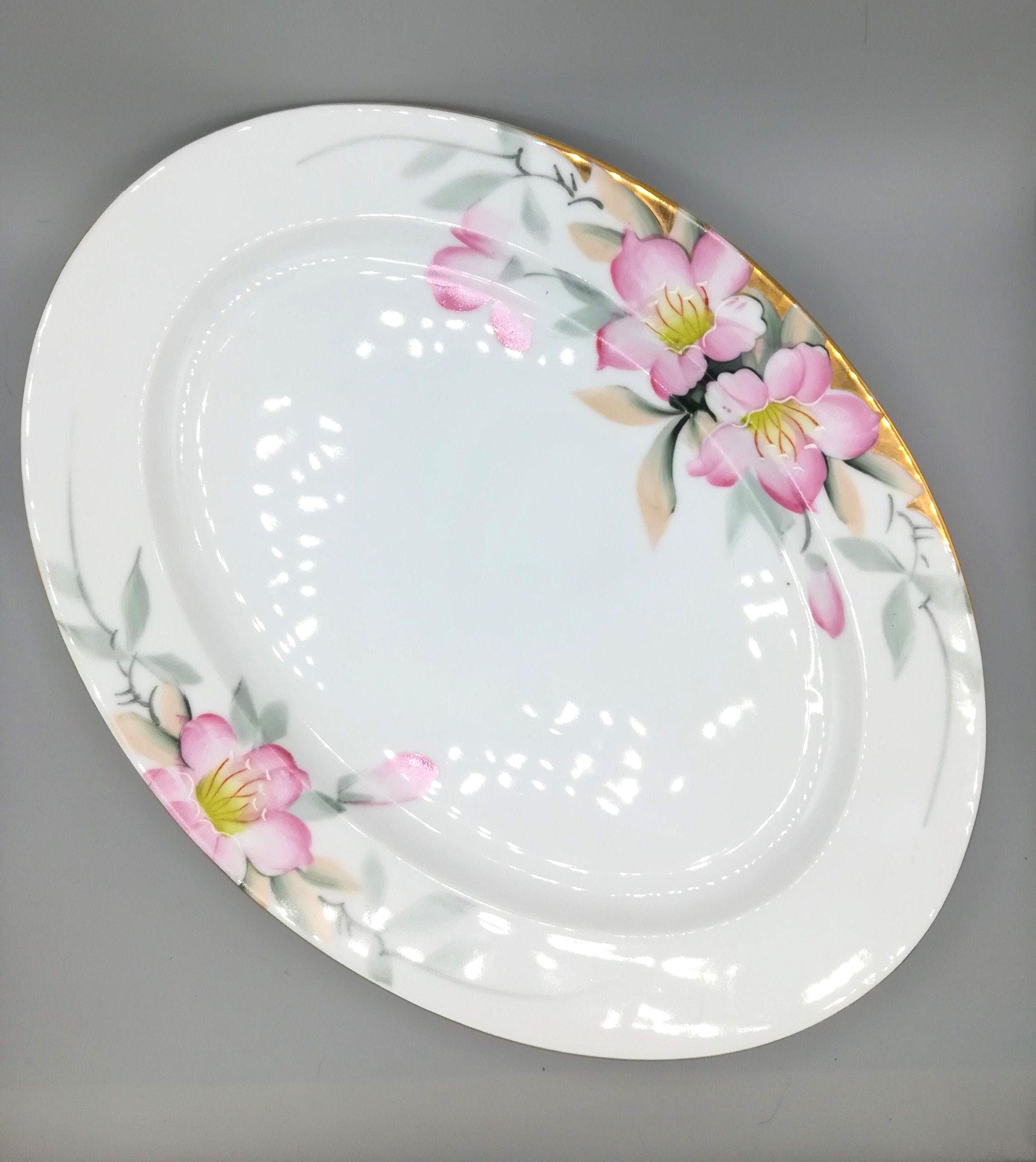 Vintage Noritake Azalea Platter: Hand-painted Fine China, 1920s