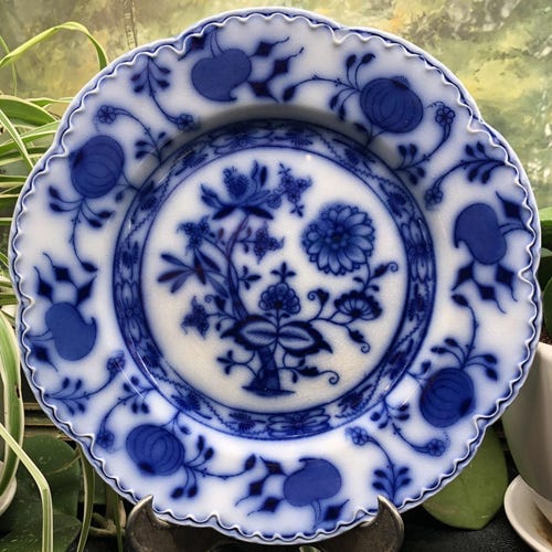 J. P. L. France Limoges Plate With Hand Painted Small White J. P. L. France Limoges Plate With Hand Painted Small White