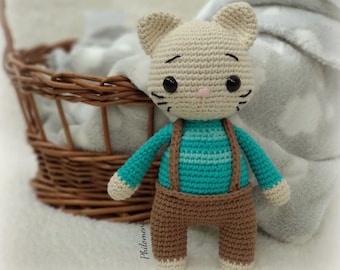 Crochet Pattern, Cat Mateo Amigurumi PDF Tutorial