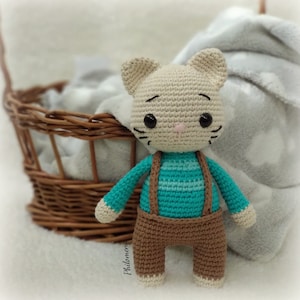 Crochet Pattern, Cat Mateo Amigurumi PDF Tutorial