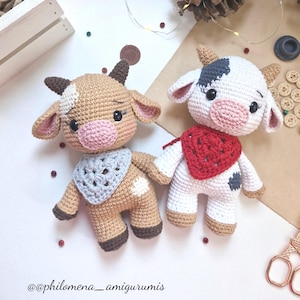 Patrón Crochet Vaquita Amigurumi PDF Tutorial Español/Ingles