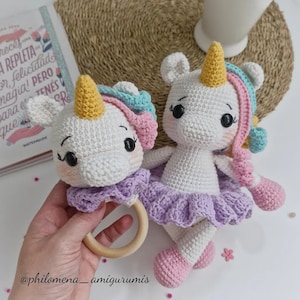 Amigurumi Set Iris Unicorn Doll Pattern + Rattle PDF Tutorial