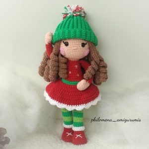 Crochet Pattern, Christmas Doll Fernanda Amigurumi PDF Tutorial