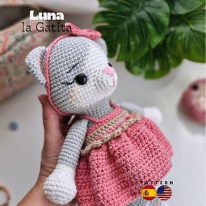 Luna the Kitty Amigurumi Crochet Pattern PDF Spanish English