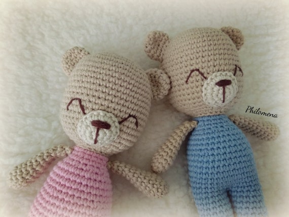 Crochet Pattern Sleepy Little Bear Amigurumi PDF Tutorial Etsy UK