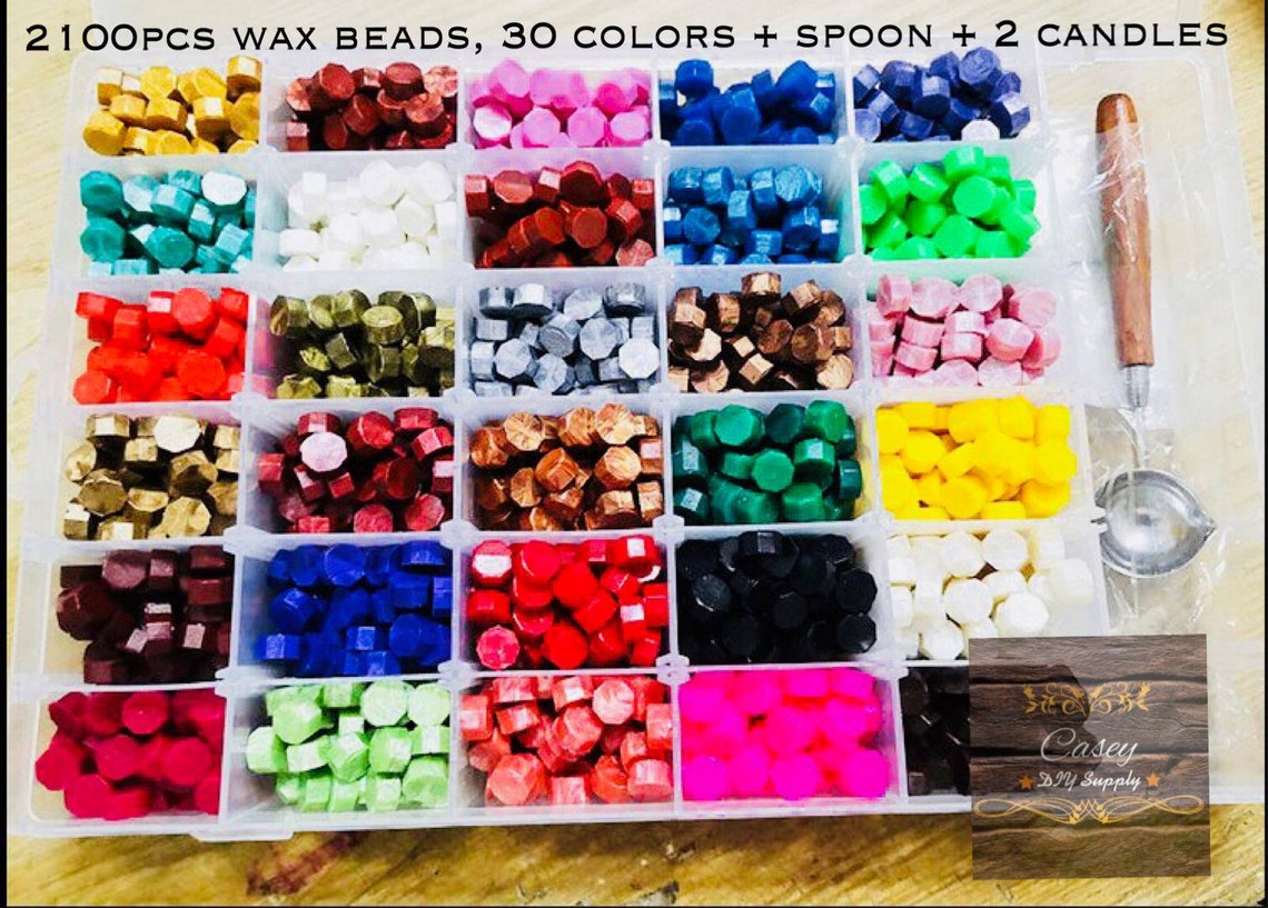 30 Colors 2100pcs Sealing Wax Beads Gift Set Wax Beads Gift Etsy